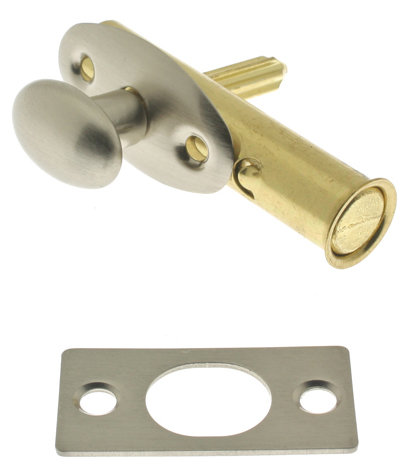 Solid Brass Mortise Door Bolt, Satin Nickel