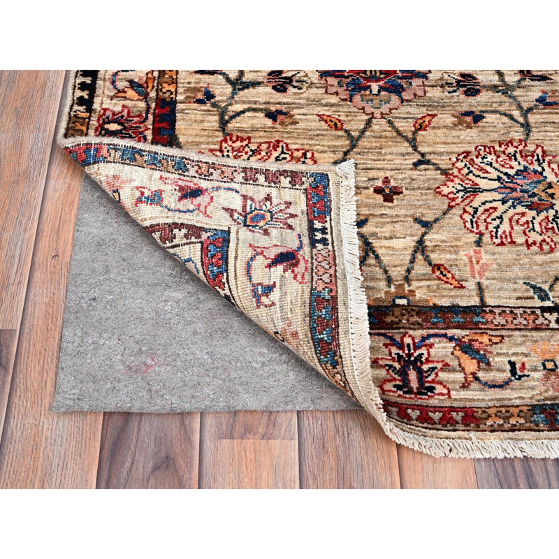 Tapis de couloir beige 100% laine noué à la main 2 pi 7 po x 9 pi 5 po 37310F1C03534883B626A29EC1EC36E7