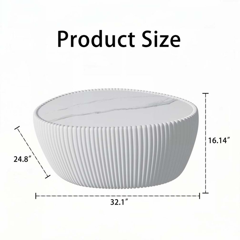 Table basse en cuir Eggs Shape, Blanc