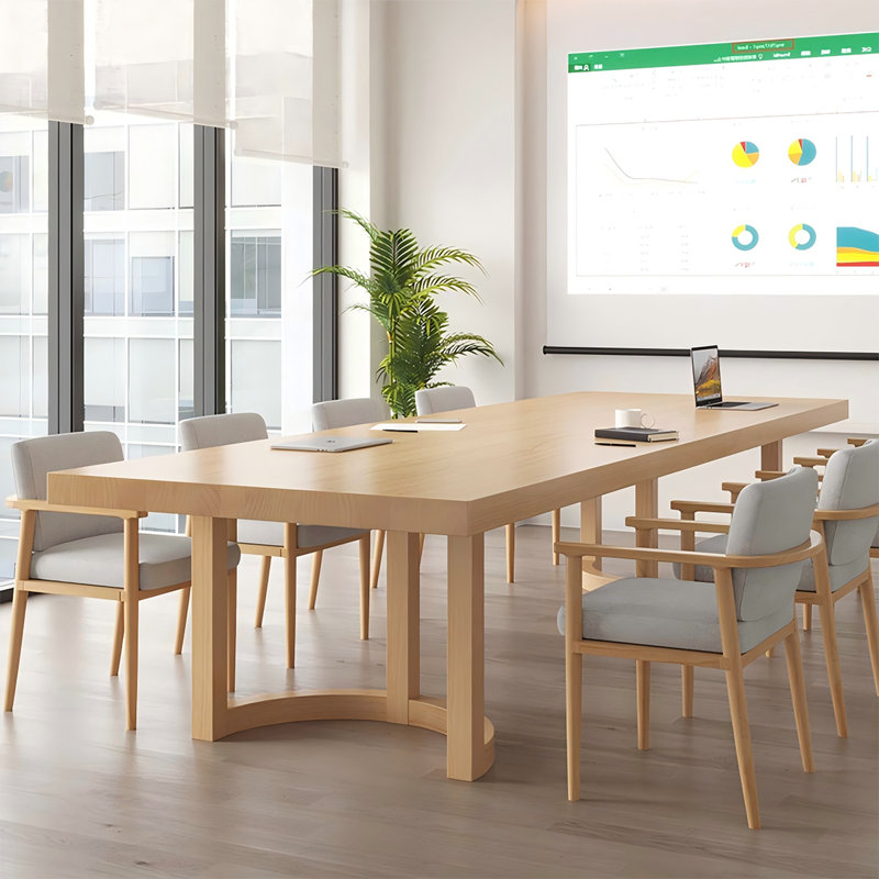 110.24"Simple Rectangular Solid Wood Conference Table, 29.53" H x 110.24" W x 47.24" D