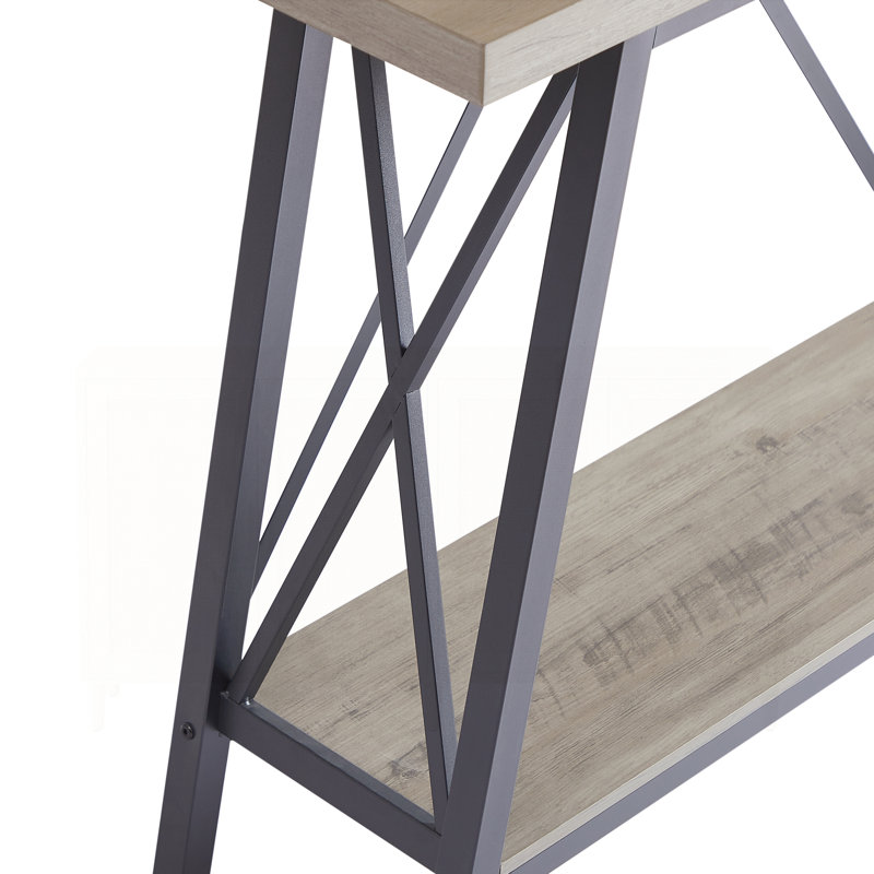 Versatile Extra Long Sofa Table with Sturdy Construction and Ample Storage, Grey