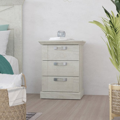 Karev 50cm Tall Bedside Cabinet with 3 Drawers