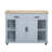 47 Inch Extendable Kitchen Island With Dining Table, Storage, And Power Outlet, Rubber Wood Veneer, Ideal For Small Spaces And Modern Kitchens-16598871