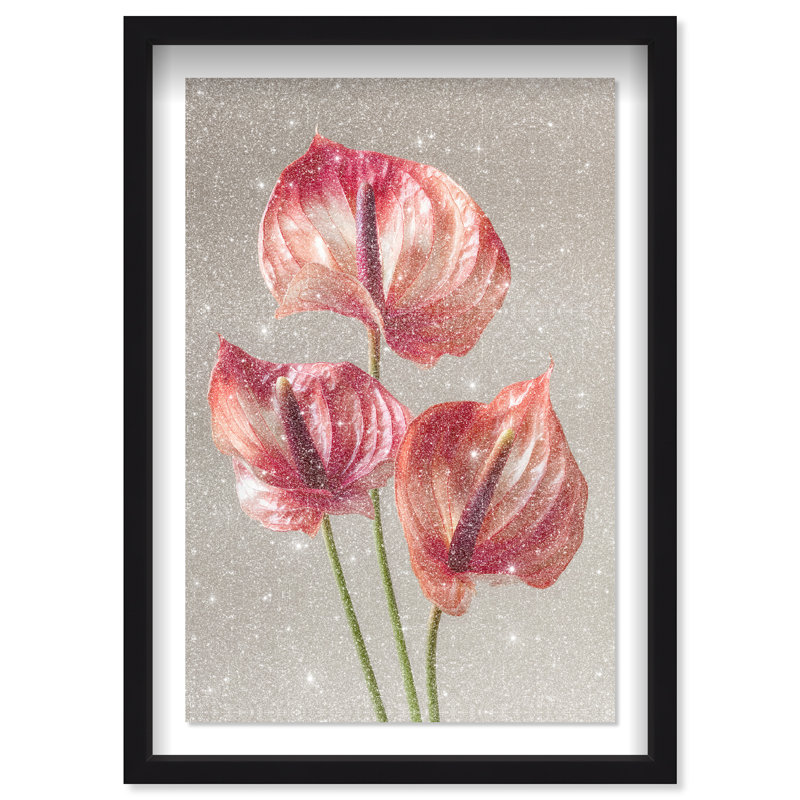 Crimson Silk Veins II Shadowbox Floral & Botanical Print by Oliver Gal, Black Frame, 10 x 15, 25.5"H x 37.5"W