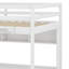 Lit mezzanine double avec bureau et tiroirs, structure de lit mezzanine en bois massif avec armoires, station de charge et plateau de chevet-214895196