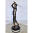 Evyonne Golfer In Action Bronze Statue Mounted on Marble Size: 11" x 5" x 23"H