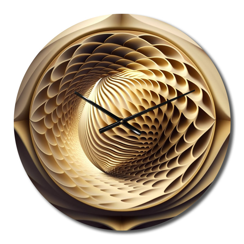 Horloge murale, décor géométrique doré Op Art - Dimensions rétro géométrique doré Op-Art VI, Moyenne
