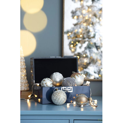 D3" Christmas Ball Ornaments, Glass Decorative Hanging Ball Christmas Tree Ornaments For Holiday Party Decorations, Set Of 12