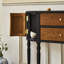 Console en bois massif noir et brun-1187516620