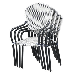 Madri Wicker Premium All-Weather Wicker Outdoor Stacking Dining Armchair with Cushion