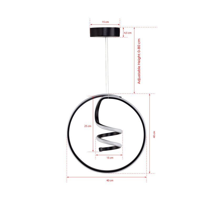 Superbe lustre réglable en aluminium noir de 15,7 po x 5,9 po x 15,7 po | Hauteur réglable de 0 à 31,5 pouces | Douille DEL 4000K, 40-60 Watts | Conception élégante pour les espaces de salle à manger et de vie modernes, revêtement électrostatique durable