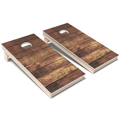 Antique Plank Wood All-Weather Composite Cornhole Board Set