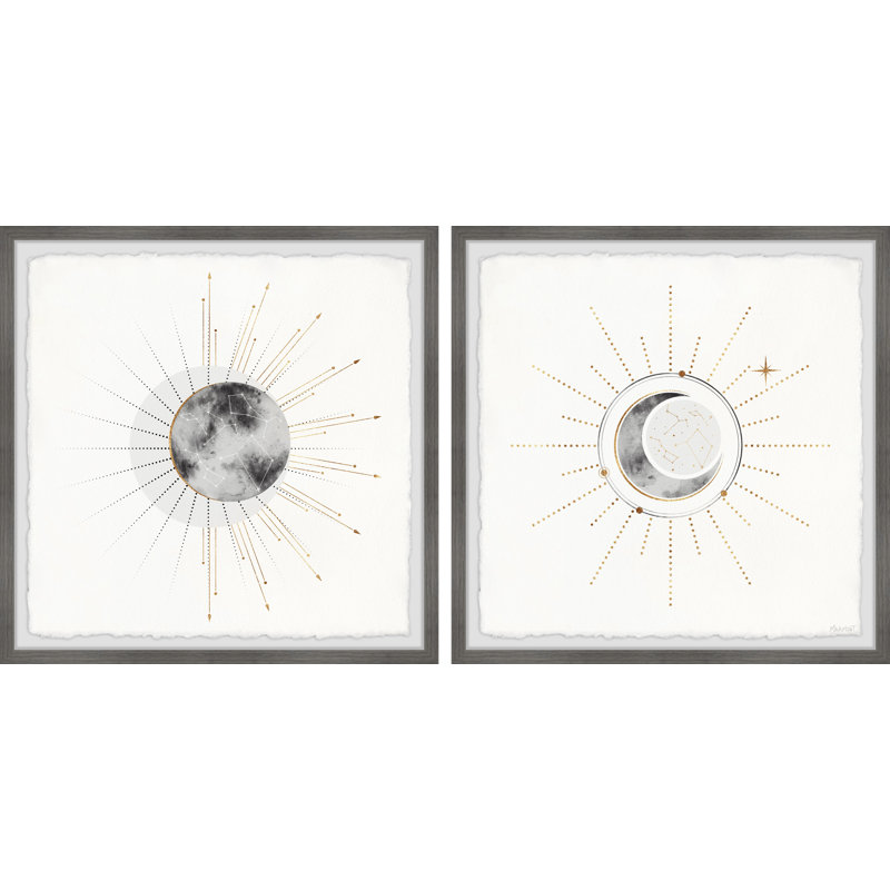 Planetary Evolution by Marmont Hill - 2 Piece Single Picture Frame Painting Set, 45cm H x 90cm W x 3.81cm D