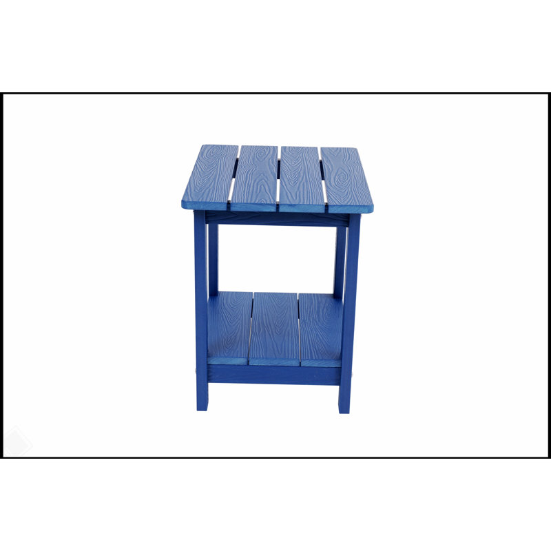 Table d'appoint en bois imitation bois avec petit plateau et rangement double couche pour les pique-niques et les patios extérieurs