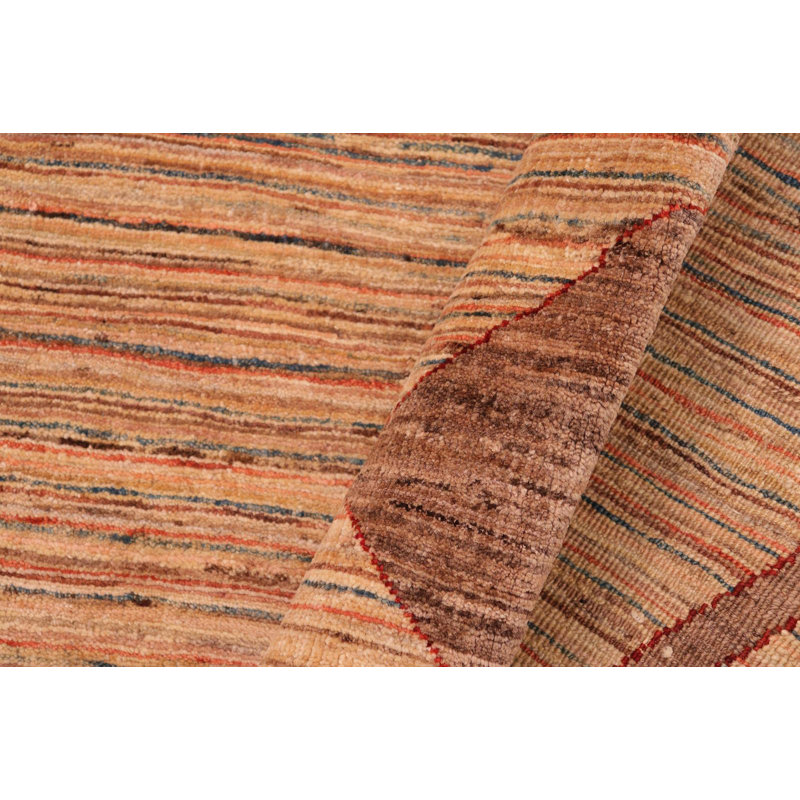 Tapis oriental beige en laine noué à la main 8 pi 3 po x 11 pi 1 po Badagliacca