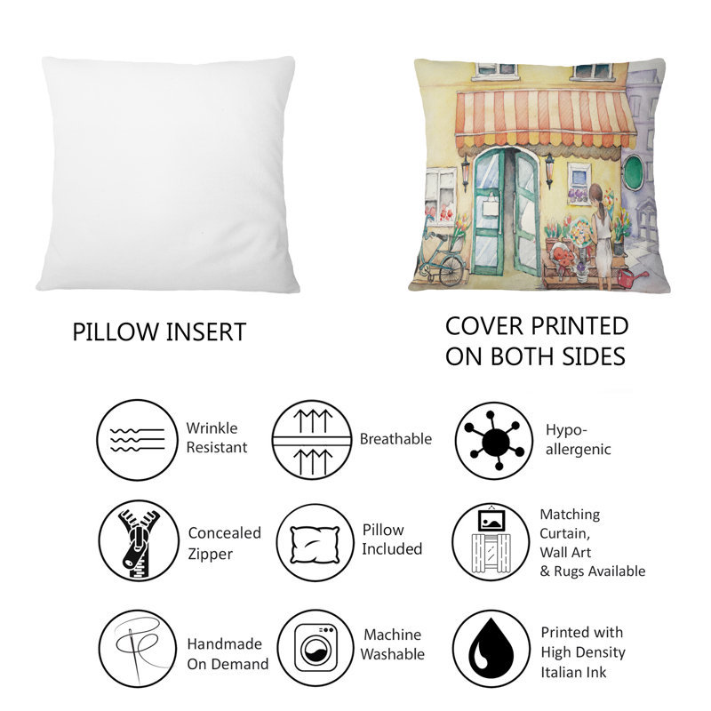 Coussin femme avec fleurs