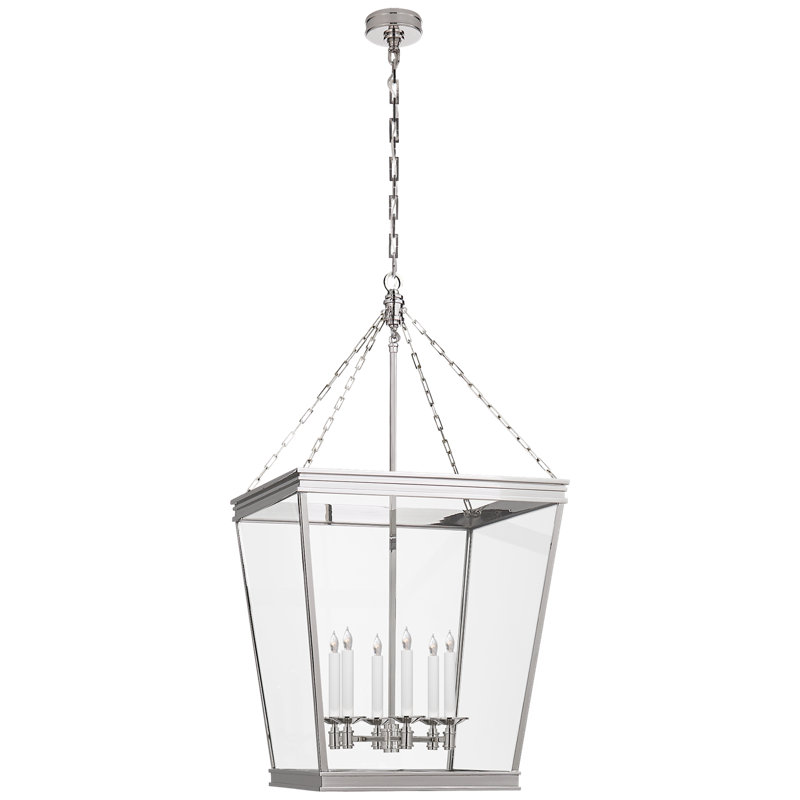 Chapman & Myers Launceton Large Square Lantern, Polished Nickel