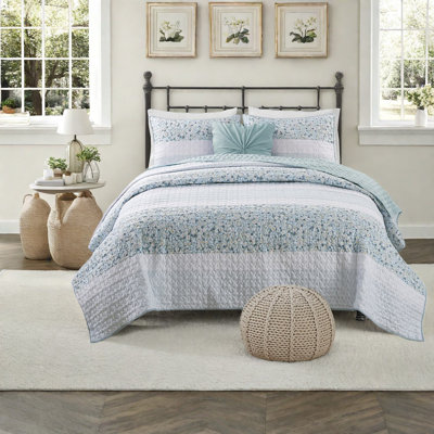 Ensembles de literie turquoise doux, polyester très grand californien, style maison de campagne