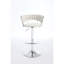 Tabouret de bar Sylvester 2, velours crème, base en métal, hauteur réglable, pivot pour une assise confortable et élégante de 2 tabourets, base avec siège en velours, divers espaces-121107415