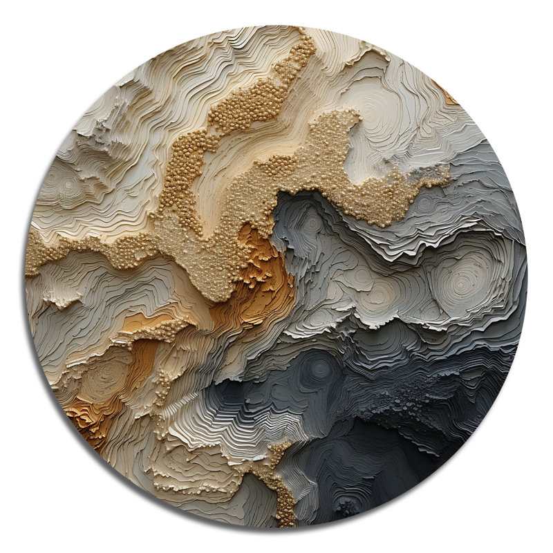 Petworth - Art abstrait rond en métal, H 16 po x l 16 po