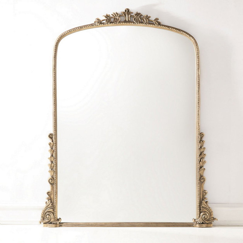 Miroir de plancher Arch, 72 po x 59 po, Or antique