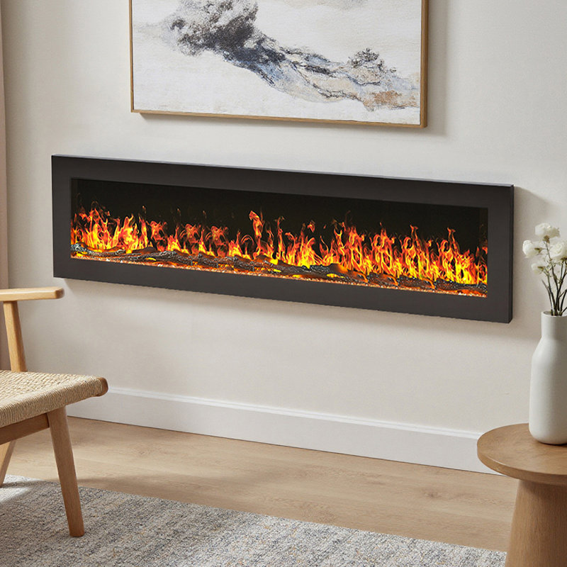 Wall mount Electric Fireplace with Remote Included, 12 Flame Colours,1800W, 32.7cm H x 101.6cm W x 11.6cm D