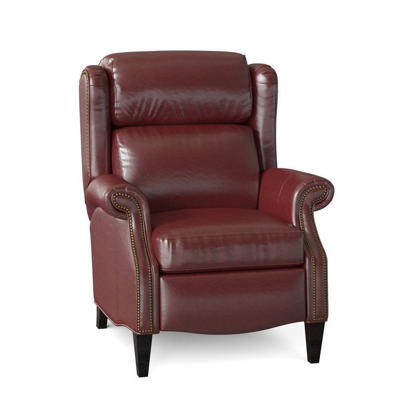 Miller Recliner, Aline Fumo Genuine Leather, Cobblestone, French Natural