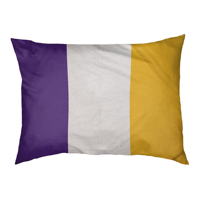 Coussin Detroit, Medium (28" W x 18" D x 6" H), Purple/White/Gold