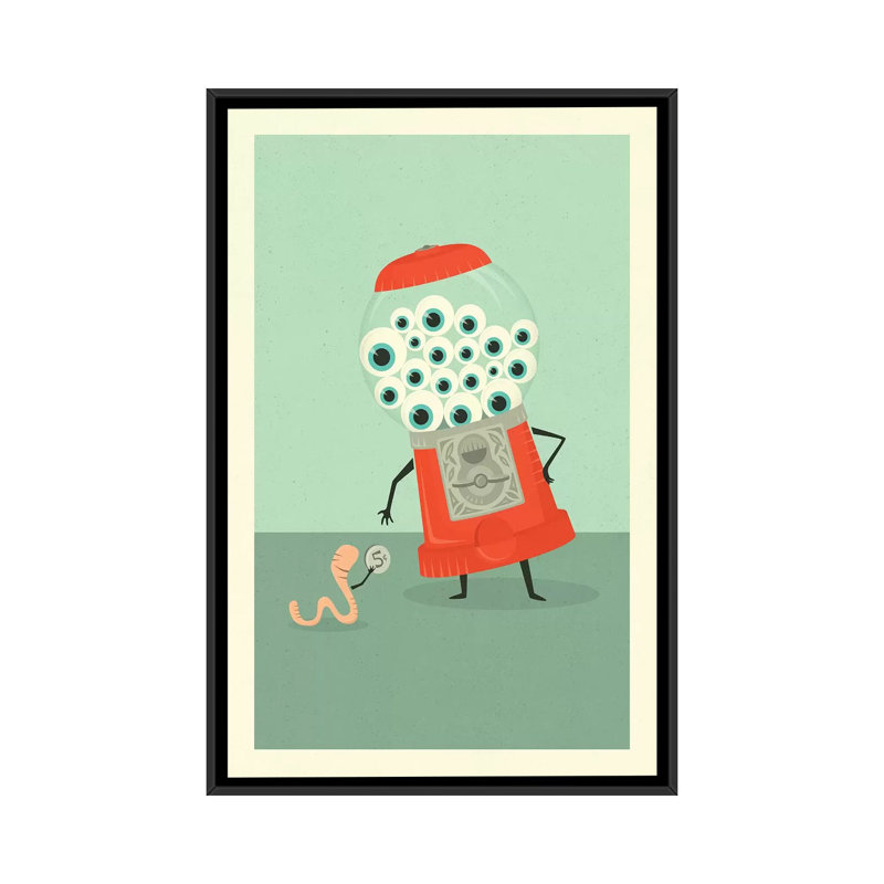 « eye bonbon », reproduction d’impression sur toile, H 26 po x l 18 po x P 1,5 po, Toile avec cadre noir, Pas de tapis