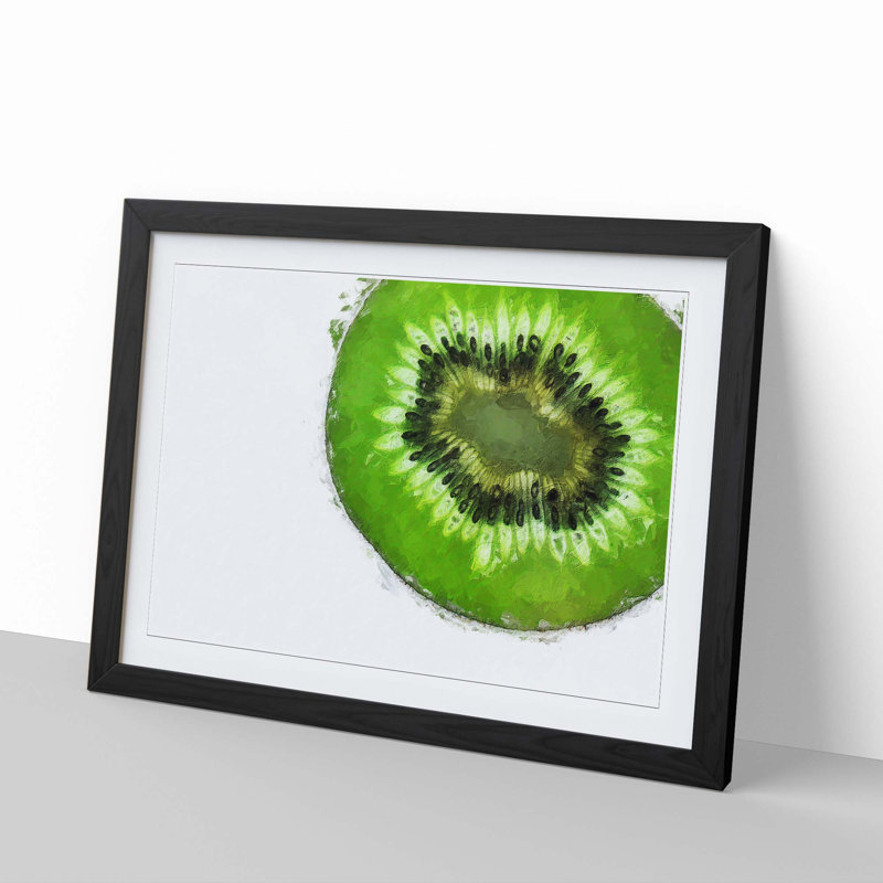 A Slice of Kiwi Fruit - Framed Print, Black Framed, 45cm H x 63cm W x 2cm D