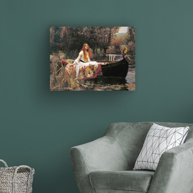 «The Lady of Shalott 1888» par John William Waterhouse - peinture sur toile tendue, H 35 po x l 47 po x P 2 po