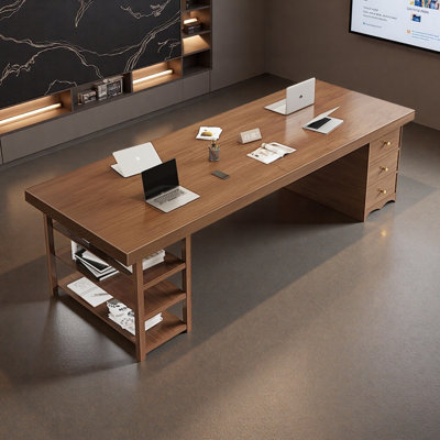Solid wood conference table with drawers