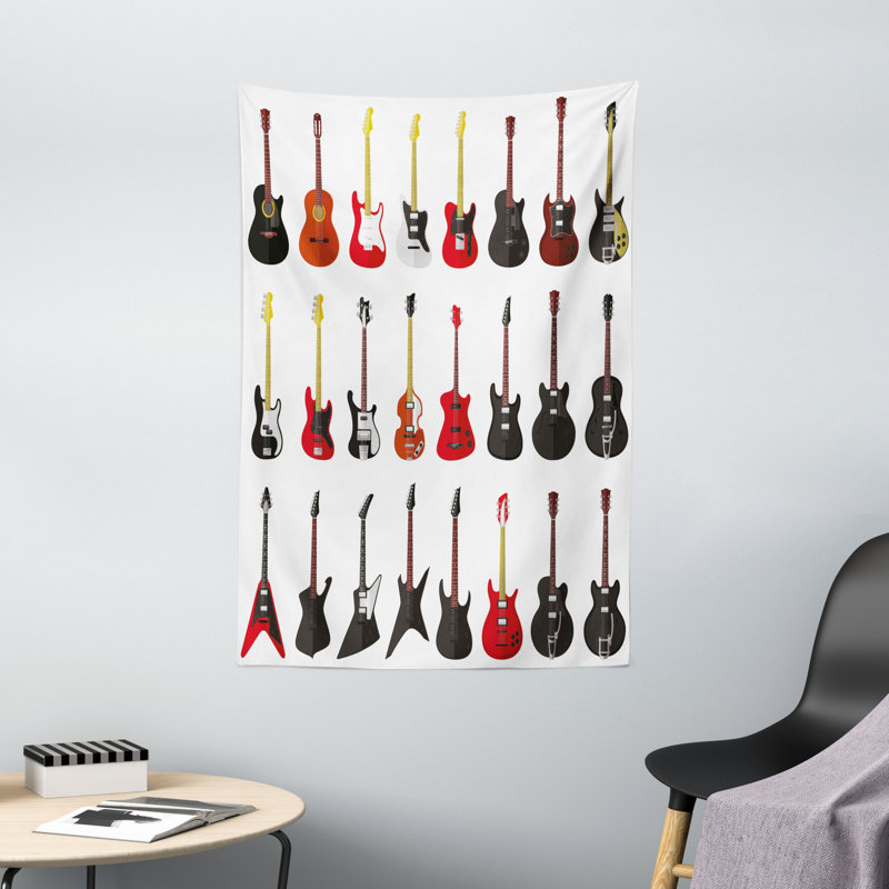 Tapisserie de guitare en polyester, H 60 po x l 40 po