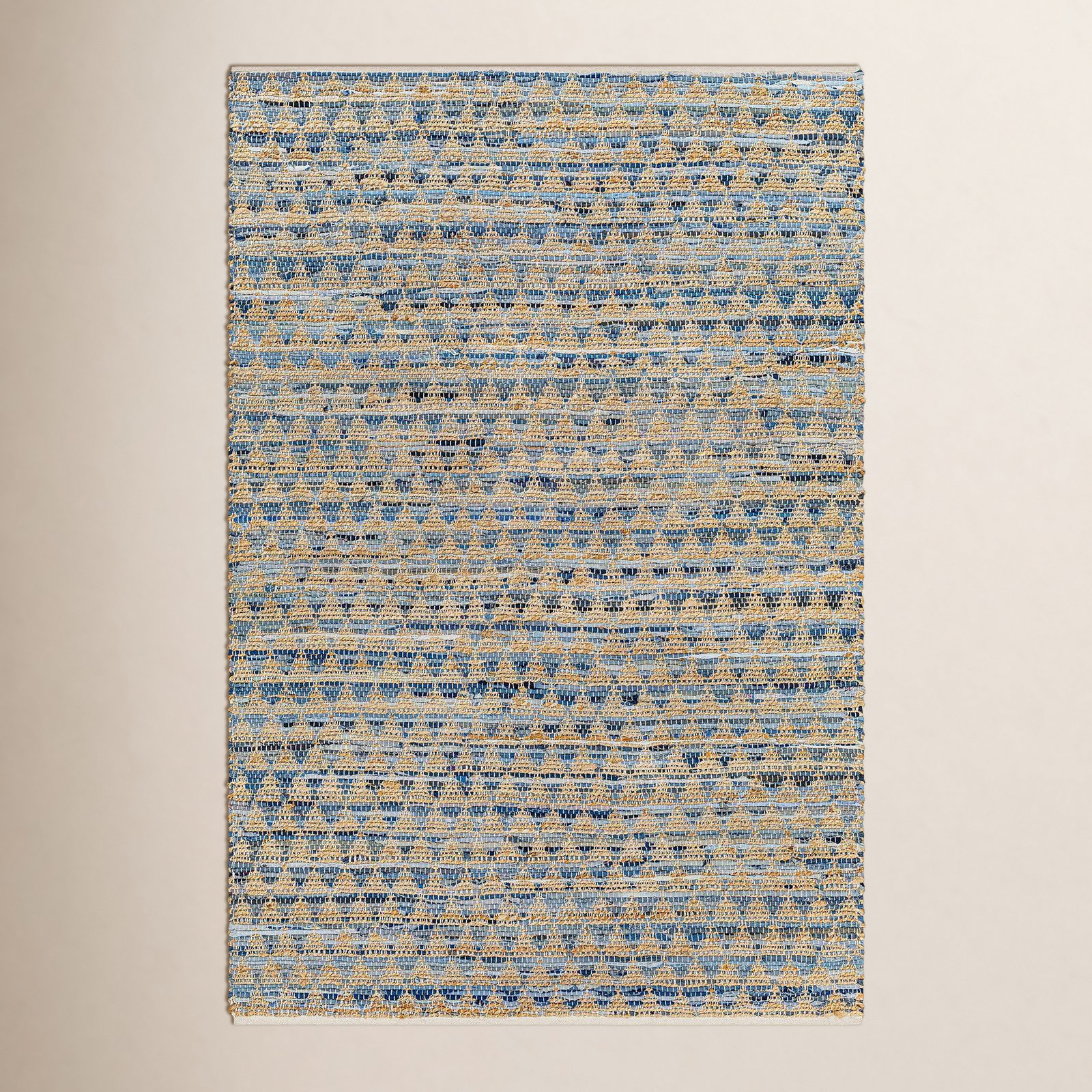 Hand-Woven Geometric Jute Rug, Rectangle 27" x 45"