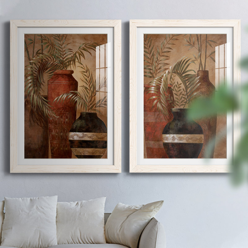 Exotic Holiday I - ensemble de 2 cadres photo, H 31,5 po x l 47 po x P 1,5 po, Cadre blanc