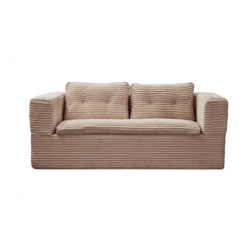 Multi Functional Sectional Sofa Bed With Independent Chaise Lounge And Convertible Blanket, Plush Corduroy Upholstery, 80 Inch King Size Bed, Deep Seat Comfort