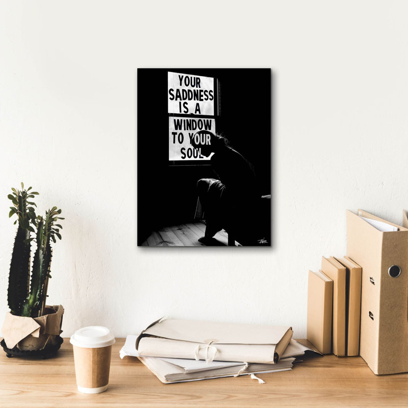 «Sad Soul» par Loui Jover, art mural sur toile, H 16 po x l 12 po x P 0,75 po