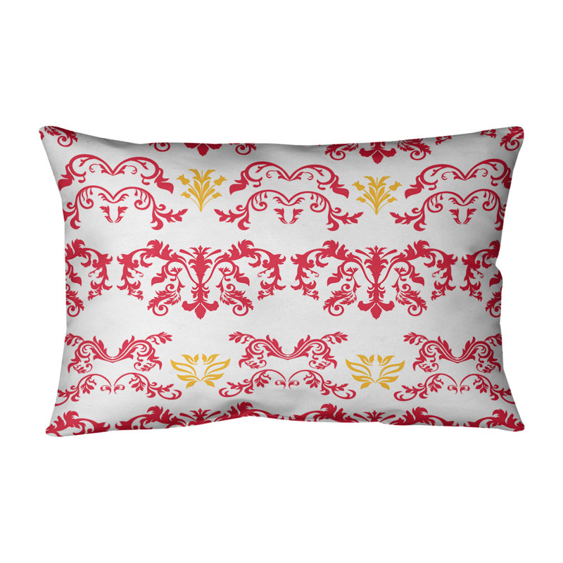 Housse de coussin Football Baroque, Rouge / blanc / or, Faux lin