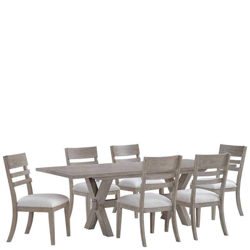 Rectangular Dining Table And 6 Ladder-back Chairs