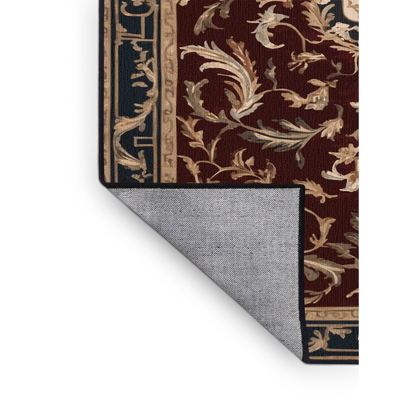 Tapis noir français lavable à la machine, Carré 4 pi