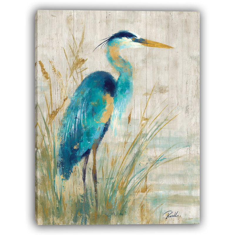 Tranquil Marshland Heron - Art mural sur toile tendue