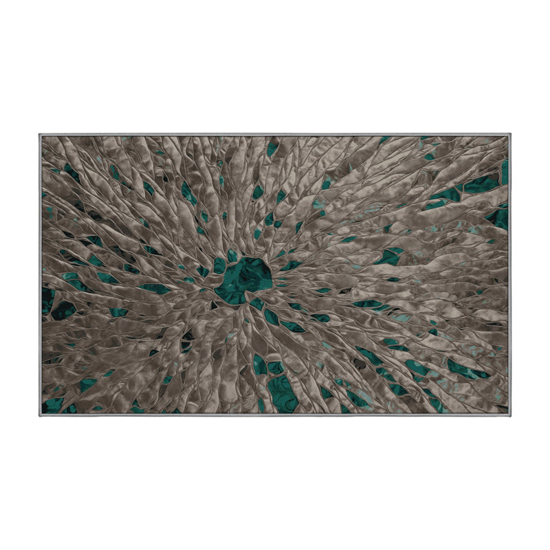 Tapis gris lavable à la machine GSIX03655, Rectangle 7 pi x 10 pi