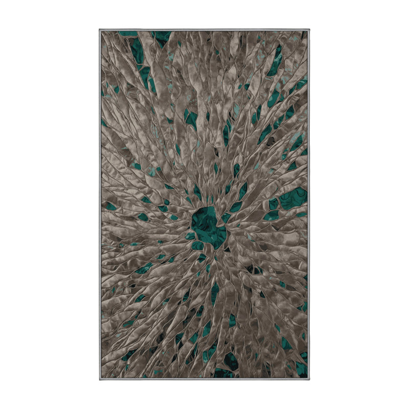 Tapis gris lavable à la machine GSIX03655, Rectangle 6 pi x 9 pi