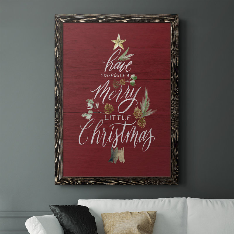 Gesualda Merry Little Christmas, reproduction d'art sur toile encadrée, H 43,5 po x l 31,5 po x P 1 po, Noir