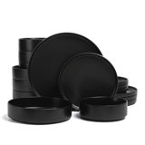 over&back Stackable 16-Piece Semi Hand-Finished Stoneware Dinnerware Set