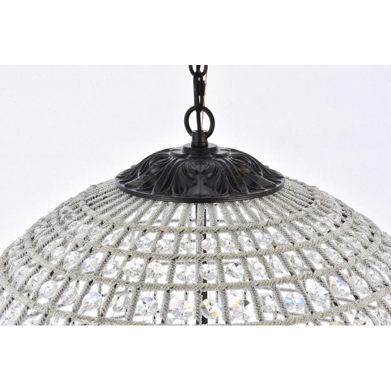 Rola Crystal 5-Light Chandelier, Bronze foncé, 5 lumières