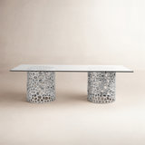 Oasis Glass Double Pedestal Dining Table