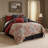  Red/Gray Microfiber Comforter Set-1144430355