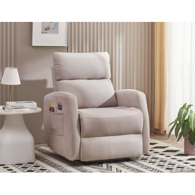Alaine 33.9" Wide Chenille Power Standard Recliner by Ebern Designs
