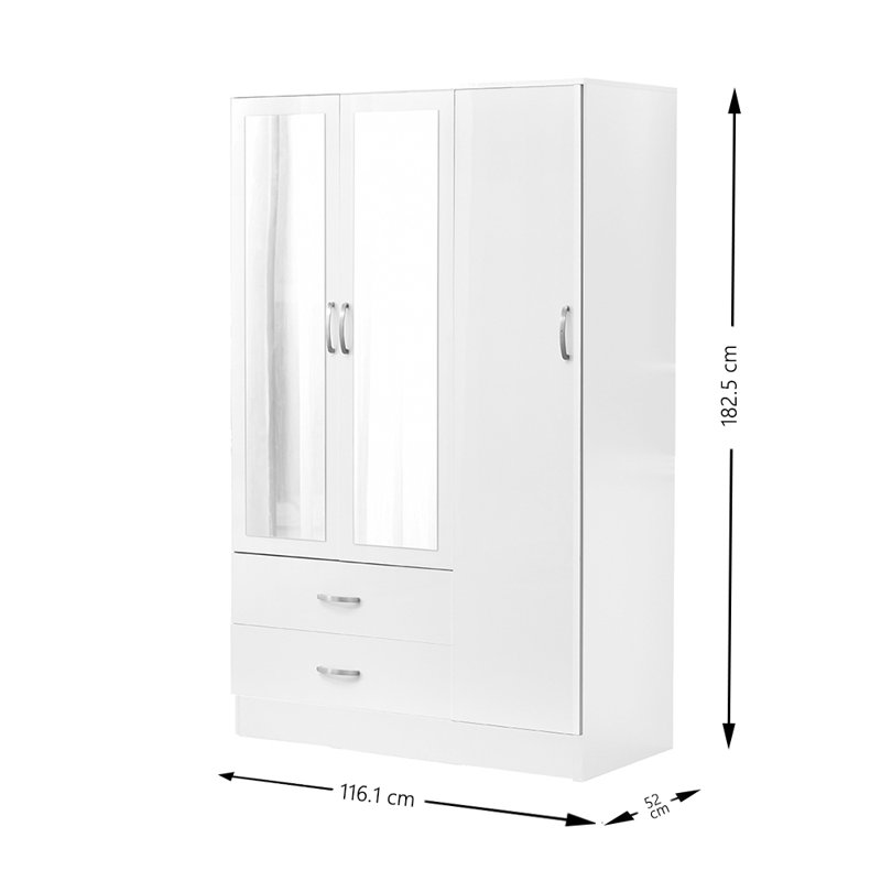 Everheart 3 Door Solid Wood Wardrobe